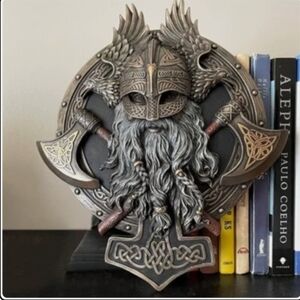 Oden Viking Warrior Hanging Wall‎ Plaque Decor with Axes